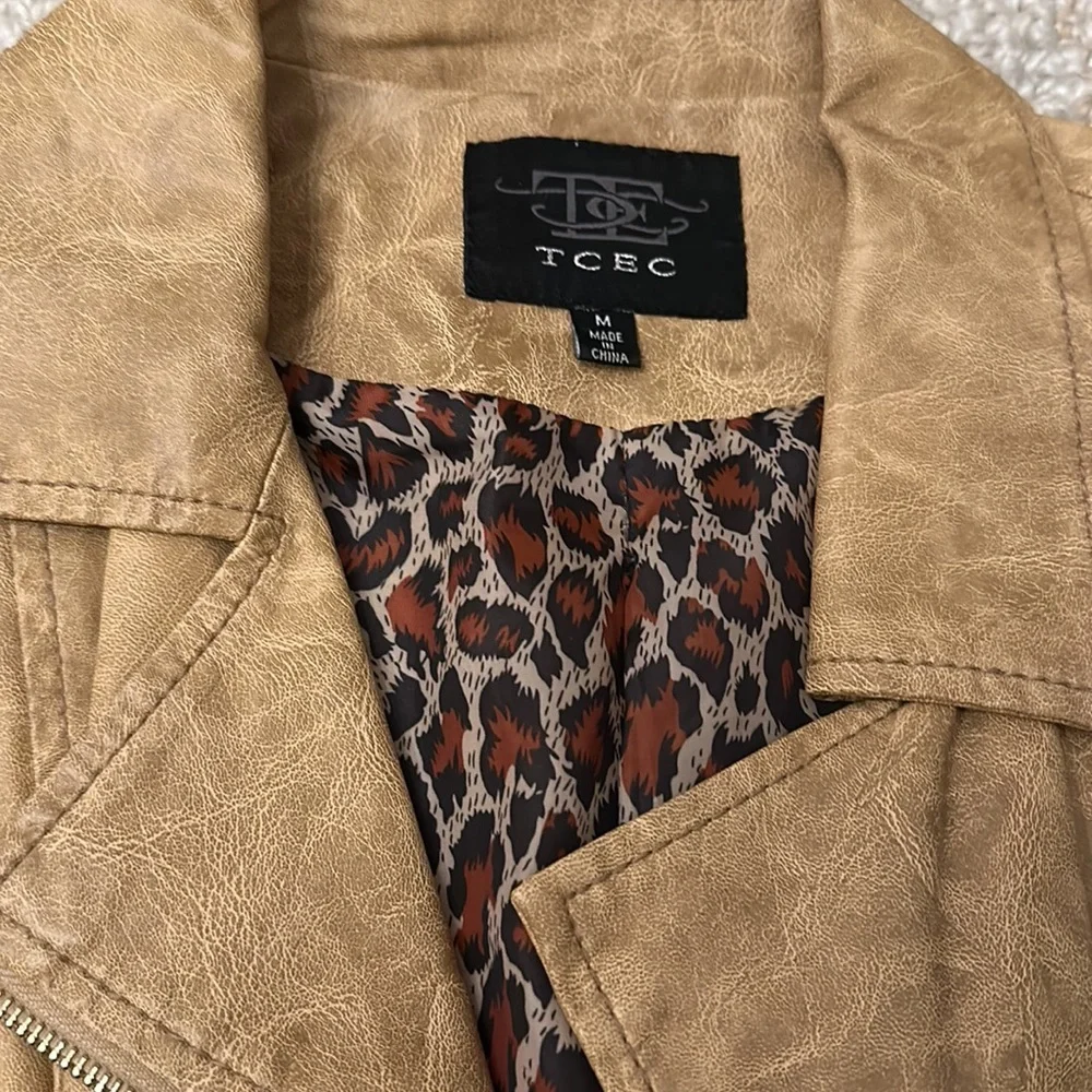 TCEC Tan Leather Jacket - Picture 3 of 4